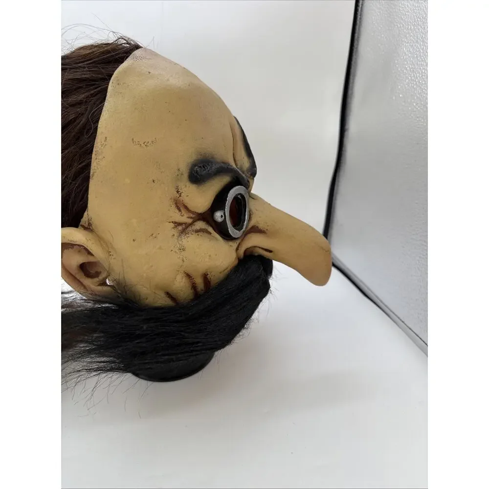 Don Post Bald Man Big Nose Moustache Ears Rubber Mask Monocle Steampunk Robotnik